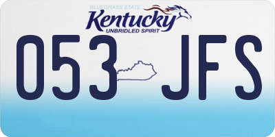 KY license plate 053JFS