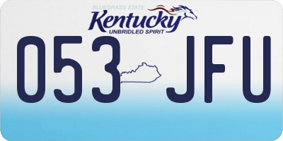 KY license plate 053JFU