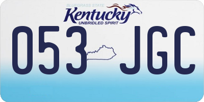 KY license plate 053JGC
