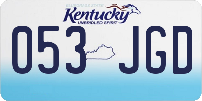 KY license plate 053JGD