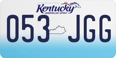 KY license plate 053JGG