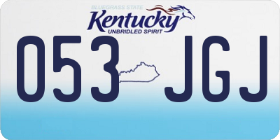 KY license plate 053JGJ