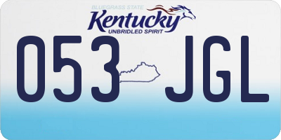 KY license plate 053JGL