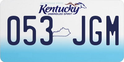 KY license plate 053JGM