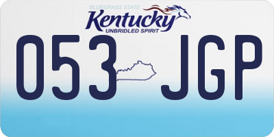 KY license plate 053JGP