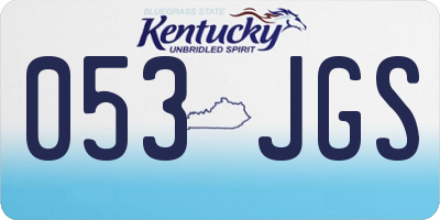 KY license plate 053JGS