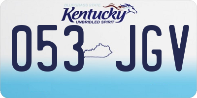 KY license plate 053JGV