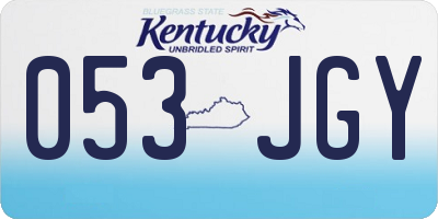 KY license plate 053JGY