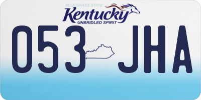 KY license plate 053JHA