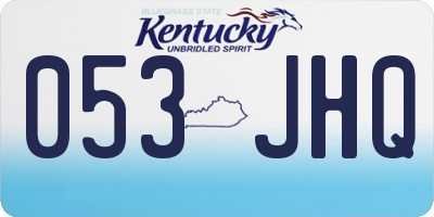 KY license plate 053JHQ