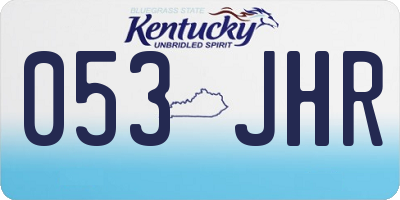 KY license plate 053JHR