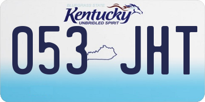 KY license plate 053JHT