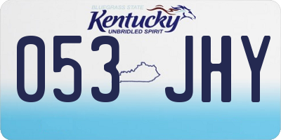 KY license plate 053JHY