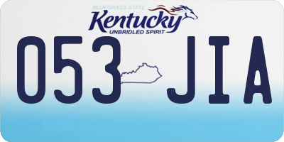 KY license plate 053JIA