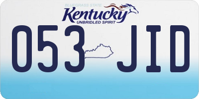 KY license plate 053JID