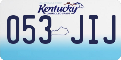 KY license plate 053JIJ