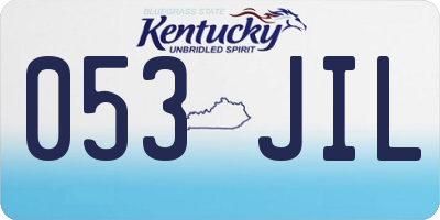 KY license plate 053JIL