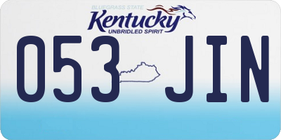 KY license plate 053JIN