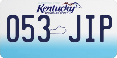 KY license plate 053JIP