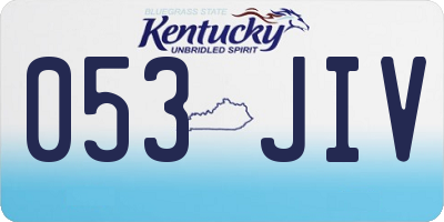 KY license plate 053JIV