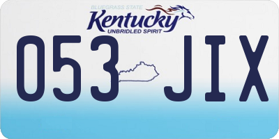 KY license plate 053JIX