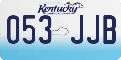 KY license plate 053JJB
