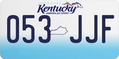 KY license plate 053JJF
