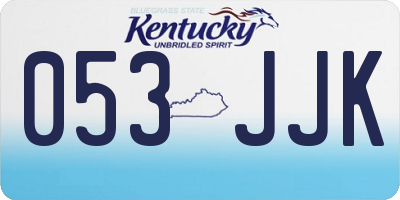 KY license plate 053JJK