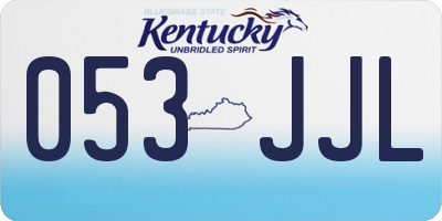 KY license plate 053JJL