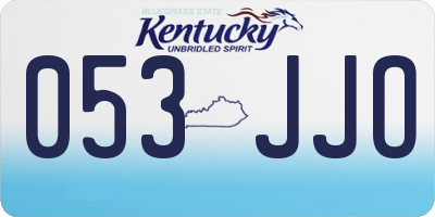 KY license plate 053JJO