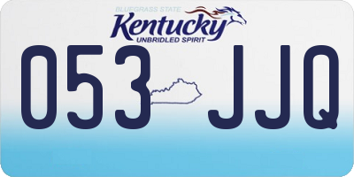 KY license plate 053JJQ