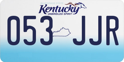 KY license plate 053JJR