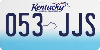 KY license plate 053JJS