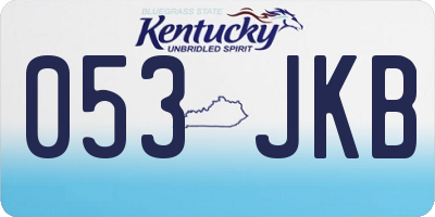 KY license plate 053JKB