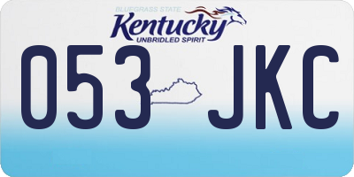 KY license plate 053JKC