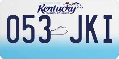 KY license plate 053JKI
