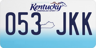 KY license plate 053JKK