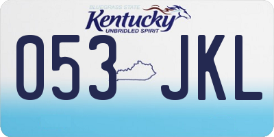 KY license plate 053JKL