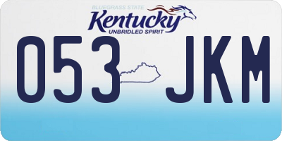 KY license plate 053JKM