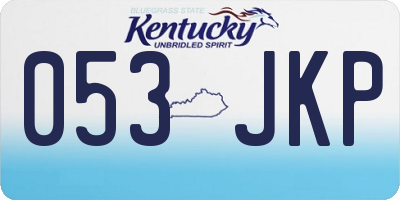 KY license plate 053JKP