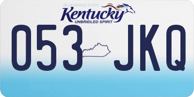 KY license plate 053JKQ