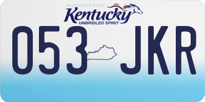 KY license plate 053JKR