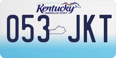 KY license plate 053JKT