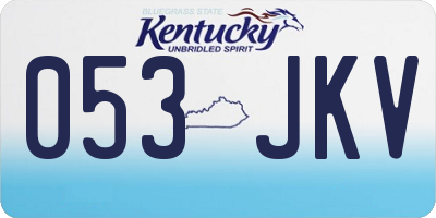 KY license plate 053JKV