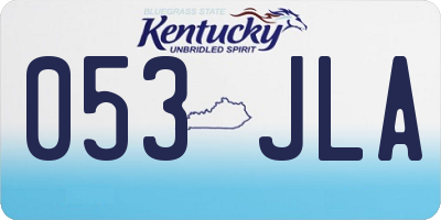 KY license plate 053JLA