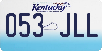KY license plate 053JLL