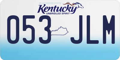 KY license plate 053JLM