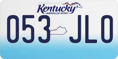 KY license plate 053JLO
