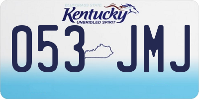 KY license plate 053JMJ