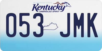 KY license plate 053JMK